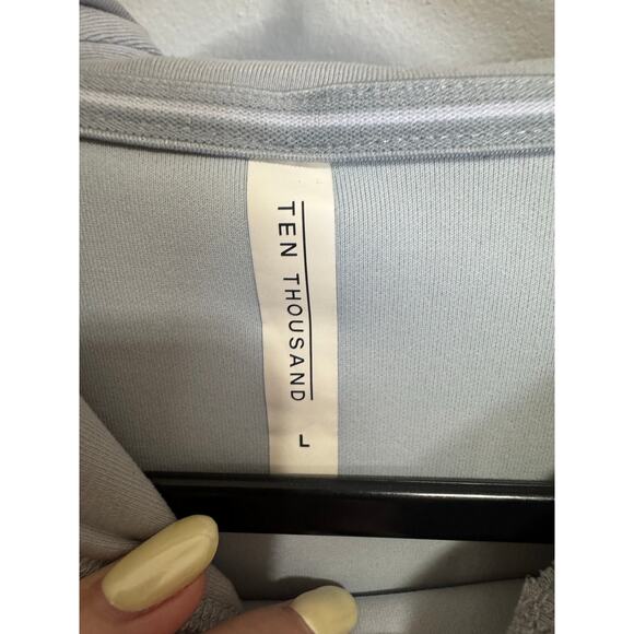 Ten Thousand Midweight Tech Hoodie Pullover Sweatshirt Athleisure Gray Size Larg - Picture 10 of 12